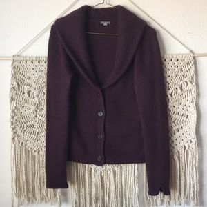 Ann Taylor Shawl Collar Button-up Cardigan